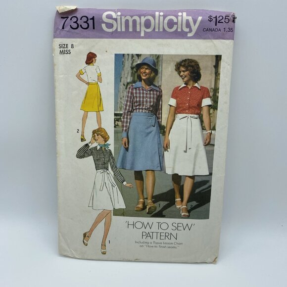 Vintage 70s 80s 90s Lot of 5 Sewing Patterns Women's Skirts Tops Jackets Dresses - Picture 5 of 16